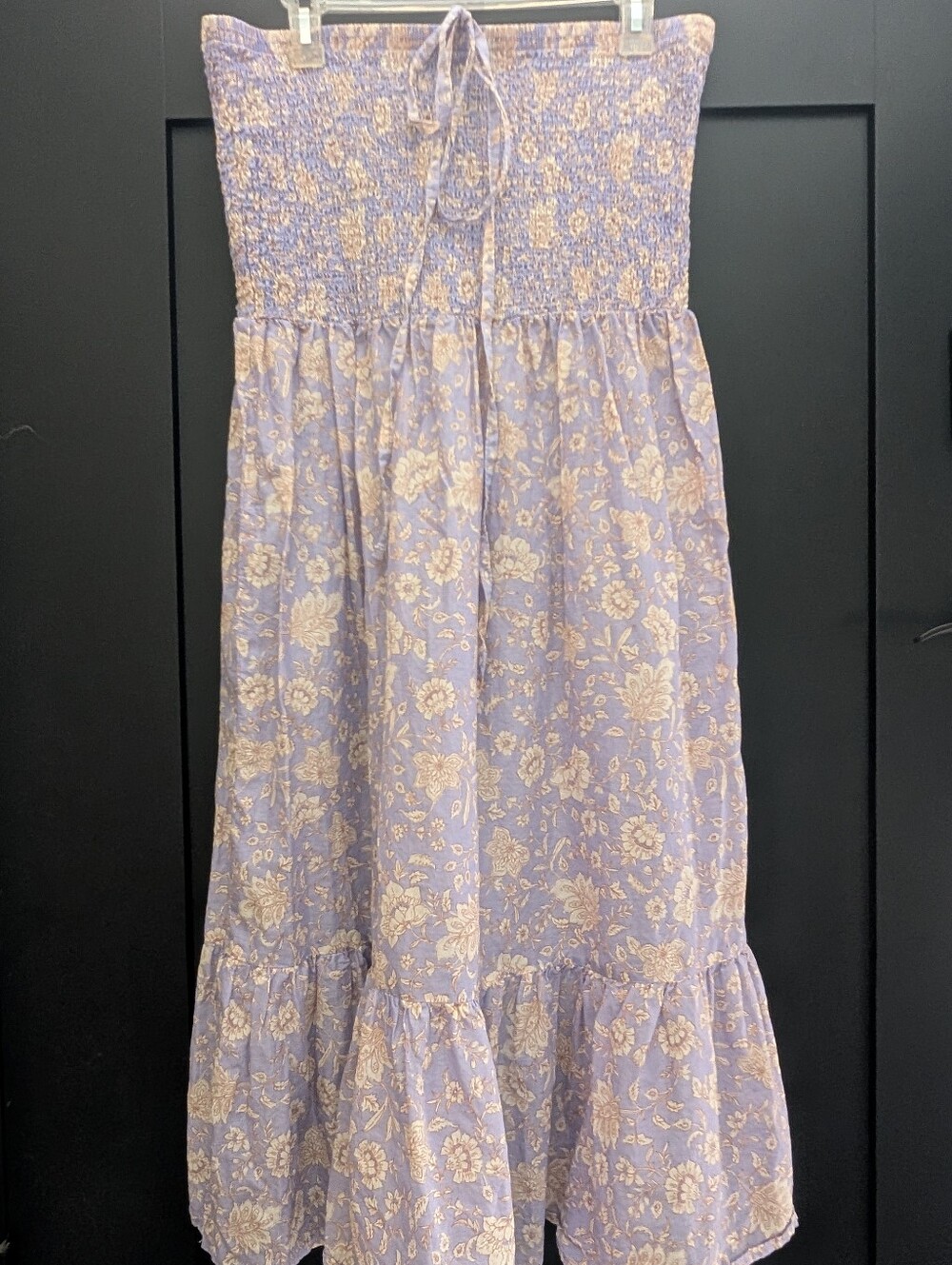Smocked Tiered Floral Sundress With Tie Straps Shade & Shore Size M NWOT